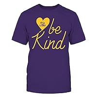 FanPrint LSU Tigers - Be Kind - Heart - University Team Logo - Gift T-Shirt