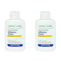 Thera Care Maximum Strength OTC Lidocaine Cream | Numbs Away Pain | Long-Lasting Relief | Non-Greasy | 1.75 Oz (Pack of 2)