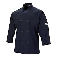 Mercer Culinary M60010NBM Millennia Men's Cook Jacket with Traditional Buttons, Medium, Navy Blue