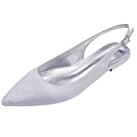 Womens Lace Flats Pointed Toe Court Shoes Comfort Slingback Flats Wedding Bride Party Dress