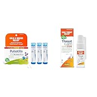 Boiron Pulsatilla 30C Homeopathic Cold & Nasal Relief Medicine Bundle with ThroatCalm Plant-Powered Sore Throat Spray - 3 Count Tubes & .68 Fl Oz Spray
