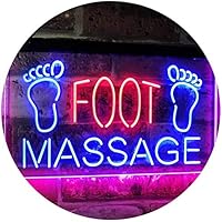 ADVPRO Foot Massage Shop Relax Welcome Open Business Décor Dual Color LED Neon Sign Red & Blue 12