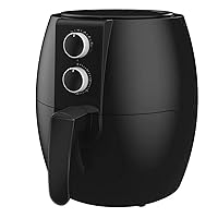 Air Fryer, 4.5L Power Air Fryer With Digital Display, Rapid Air Circulation System Adjustable Temperature and 30 Minute Timer for Healthy Oil Free Low Fat 1350W black