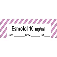 ANS-20D10 Anesthesia Tape with Date, Time and Initial, Removable, Esmolol 10 mg/mL, 1 Core, 1/2