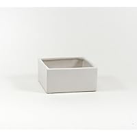 WGV AZ_CBC0804WT Modern Block Ceramic Pot, White