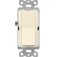 Lutron Claro On/Off Switch, 15-Amp/3-Way, CA-3PS-AL, Almond