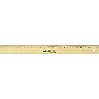 Westcott 10381 Wooden Ruler, 12 Inch, Assorted Colors