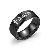 Personalized Stainless Steel Cross Ring Custom Name & Date Christ Ring Valentines Gifts Jewelry, Size 6-12