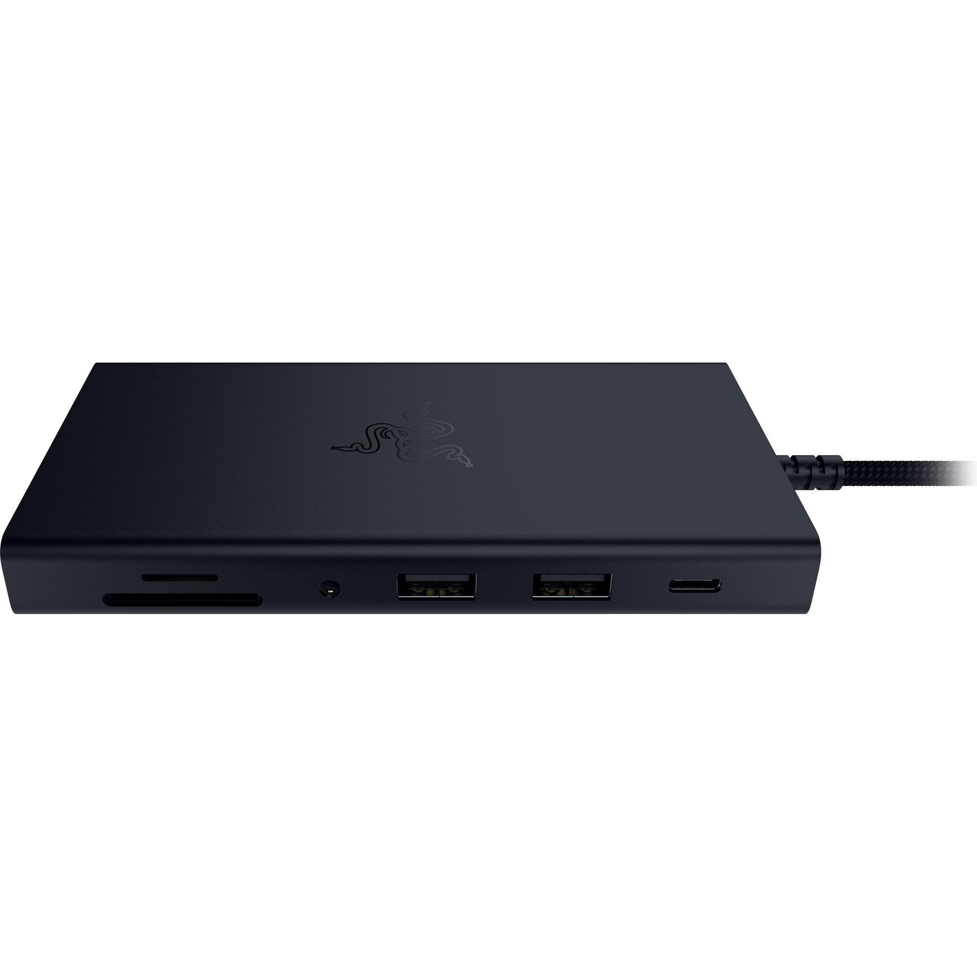 Razer USB C Dock 11-Port Travel Charging Station for Windows Mac Laptop iPad Surface Chromebook Galaxy Tab: Type C, HDMI, Ethernet, MicroSD - 4K 60 Hz Display - 85 W Tablets + Mobile Fast Charge