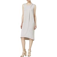 Womens High-Low Shift Dress Beige XXS