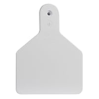 Z Tags 25 Count 1-Piece Blank Tags for Calves, White