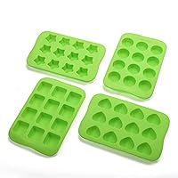 Pack 12 Holes Silicone Molds For Chocolate, Jelly, Cake, Pudding Kitchen Baking Tools Silicone Cake Mold (GREEN)