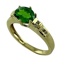 Emerald Oval Shape 8x6MM Natural Earth Mined Gemstone 14K Yellow Gold Ring Unique Jewelry for Women & Men