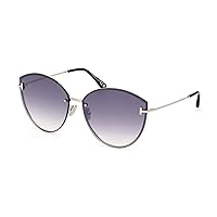Tom Ford EVANGELINE FT 1106 Shiny Palladium/Grey Shaded 63/14/140 women Sunglasses