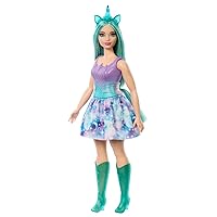 Barbie Unicorn Dolls with Colorful Fantasy Hair, Ombre Outfits, and Unicorn-Themed Fantasy Accessories