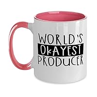 Producer Mug 11oz Pink, Producer Tea and Coffee Mug Cup, Unique Funny Producer Inspiring Coloured Present Mugs