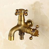 Faucet Garden Faucet Antique Bronze All Brass Dual-use Washing Machine Faucet Garden Bathroom Sink Faucet with Cross Handle