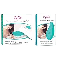 LaVie Bundle 2-in-1 Warming Lactation Massagers (Pair) Lactation Massager, Teal, Support for Clogged Ducts, Mastitis, Engorgement