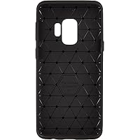 Glow 753-1-10 Galaxy S9 Case, Carbon Pattern TPU Case [Stylus Pen & Tempered Glass] Black