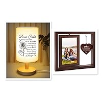 Sister Gifts from Sisters, Christmas Gifts for Sister Picture Frames, Gifts for Sister from Sisters Rotating Picture Frame, Fits 4x6 In Photo
