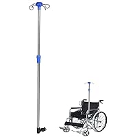 Stand for Wheelchair, Folding Infusion Stand,Stainless Steel Drip Stand with 4 Hook for Elderly Home Care