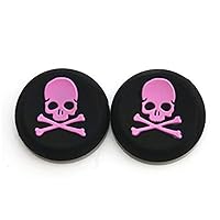 Silicone Thumb Stick Grip Cap Joystick Thumbsticks Caps Cover for PS4 Xbox One PS3 Xbox 360 PS2 Game Controllers (Pink Skull)