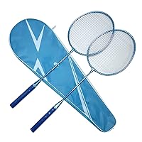 SDFGH 2pcs Badminton Rackets and Carrying Bag Set Badminton Racquet Set Indoor Outdoor Sports Accessory Badminton (Color : Argento, Size : Talla �nica)