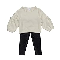Splendid Baby Girl's Long Puffed Sleeve, Knitted Sweater Set