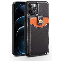 Leather Phone Case with Openable Back, for Apple iPhone 12 Pro (2020) 6.1 Inch Fully Wrapped Shockproof Back Phone Cover Card Holder
