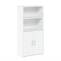 Pasir 4-Tier Storage Bookcase, Bookshelf, Multipurpose Shelf, White
