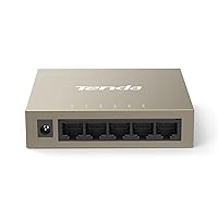 Tenda TEF1005D, 5-Port 10/100Mbps Fast Ethernet Unmanaged Switch, Network Hub, Ethernet Splitter, Plug & Play, Fanless Metal Design, Desktop or Wall Mount, Limited Lifetime Protection