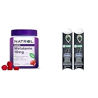 Natrol Melatonin 10mg 90 Gummies & DenTek Tongue Cleaner Mint 2 Pack