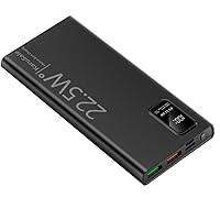 Power Bank 50000mAh Portable Charger 22.5W 2 USB 3.0 Type C QC PD4 LED Display External Backup Battery Charger Compatible with iPhone 15/14/13/12 Pro Android Samsung S24 (Black Upgraded 2024)
