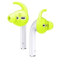 elago Earbuds Hook Cover Compatible with Apple AirPods 2 & 1 or EarPods Ergonomic Design, Durable Construction, Full Access [4 Pairs: 2 Large + 2 Small] (Neon Yellow)