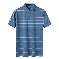 Summer Striped Polo Shirt Men Plus Size Polos Shirts Casual Loose Lapel T Shirts