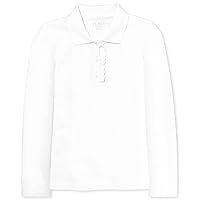 The Children's Place Girls' Long Sleeve Ruffle Pique Polo