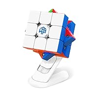 356 i 3 Stickerless Speed Cube, 3x3 Smart Cube 356 i3 Gans Magnetic Cube with GAN 3x3 Smart Cube Display Stand, Plastic Speed Cube Holder Adjustable Puzzle Cube Accessories