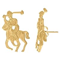 10k Yellow Gold Mens Sports Polo Stud Earrings Jewelry for Men