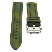 Ewatchparts 18MM RUBBER MILITARY DIVER STRAP BAND COMPATIBLE WITH OMEGA SEAMASTER PLANET OCEAN GREEN