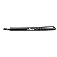 Sharpie 2011280 Brush Tip Pens, Fine, Black, Dozen