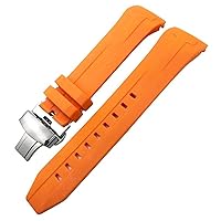Rubber Silicone Watchband 22mm 21mm for Tissot T120417 Sea Star 1000 Series Orange Black Waterproof Diving Watch Strap (Color : Orange Silver 1, Size : 21mm)