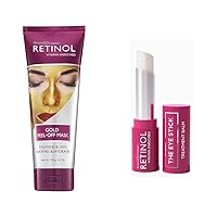Retinol Gold Peel-Off Mask – Luxurious Treatment Tightens, Lifts, Soothes & Hydrates Skin For Luminous Finish Anti-Aging Eye Stick – Your Beauty Secret for Younger Looking Eyes.