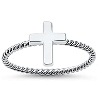 925 Sterling Silver Braided Cross Ring Sizes 4-11