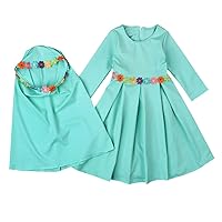 Kid Toddler Girl Muslim Dress Baby Traditional Ramadan Eid Robe Abaya Dubai Girls Going Home Girls Hijab Outfits 2024
