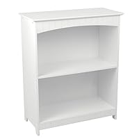 KidKraft Nantucket Children's Wooden 2-Shelf Bookcase with Wainscoting Detail - White, Gift for Ages 3+