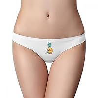 Watercolor Pineapple Tropical Fruit Brief Women G-string Underwear T-back Breathable Cool Soft Panty