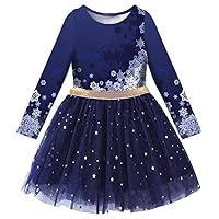 VIKITA Toddler Girls Dresses Winter Long Sleeve Tutu Party Dress for Girl 2-12 Years Xmas Gift