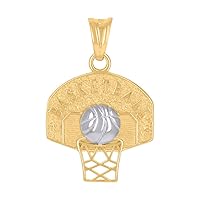 10k Two tone Gold Mens Basket Ball Sports Charm Pendant Necklace Measures 25.2x16.4mm Wide Jewelry Gifts for Men