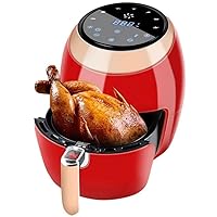 Air Fryer, Flat Basket, Touch Screen, Non-Stick Dishwasher-Safe Basket, Use Less Oil for Fast Healthier Food, 60 Min Timer & Auto Shut Off,5.5 Quart (Color : Red)