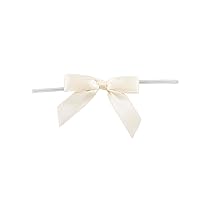 Reliant Ribbon 5171-81003-2X1 Satin Twist Tie Bows - Small Bows, 5/8 Inch X 100 Pieces, Ivory